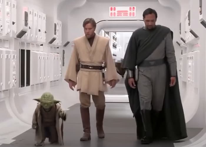 Yoda, Obi-wan, Bail heading to Jedi Temple